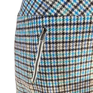 Talbots Blue Brown Houndstooth Skirt Size 8P